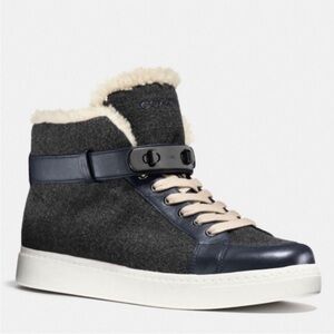 Coach Richmond Shearling Women High Top Sneaker Size 9